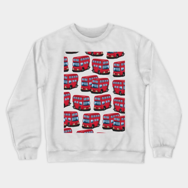 Red London Bus Pattern Crewneck Sweatshirt by nickemporium1